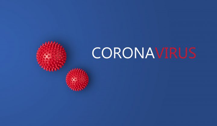 Coronavirus Image, blue and red